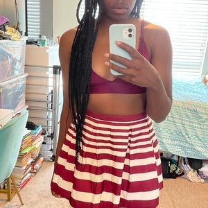 Forever 21 Striped Pleated Skirt